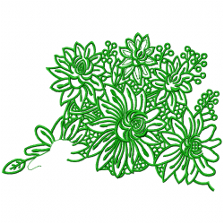 Flowers And Tree Embroidery Design 3
